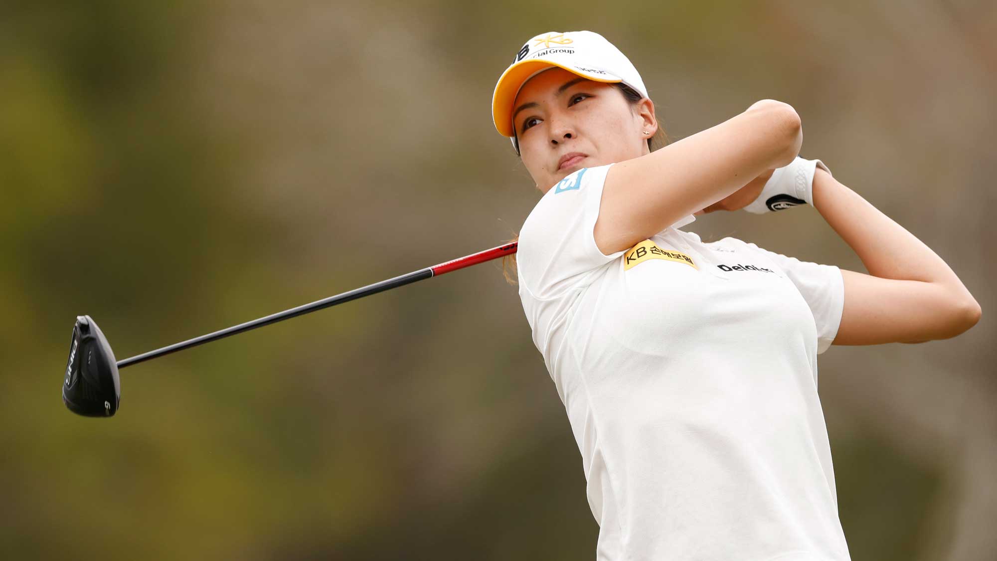 In-gee Chun of Korea plays her shot from the third tee during the first round of the CME Group Tour Championship