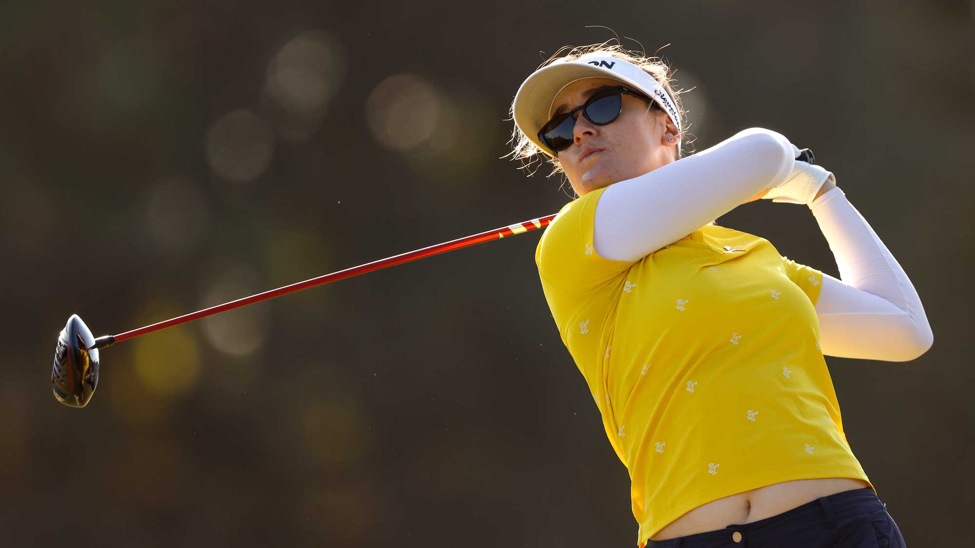 Hannah Green of Australia plays her shot from the third tee during the final round of the CME Group Tour Championship